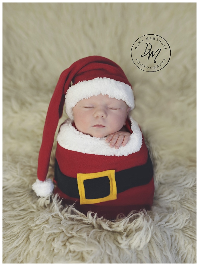 Brockton MA Newborn Photographer Santa Baby
